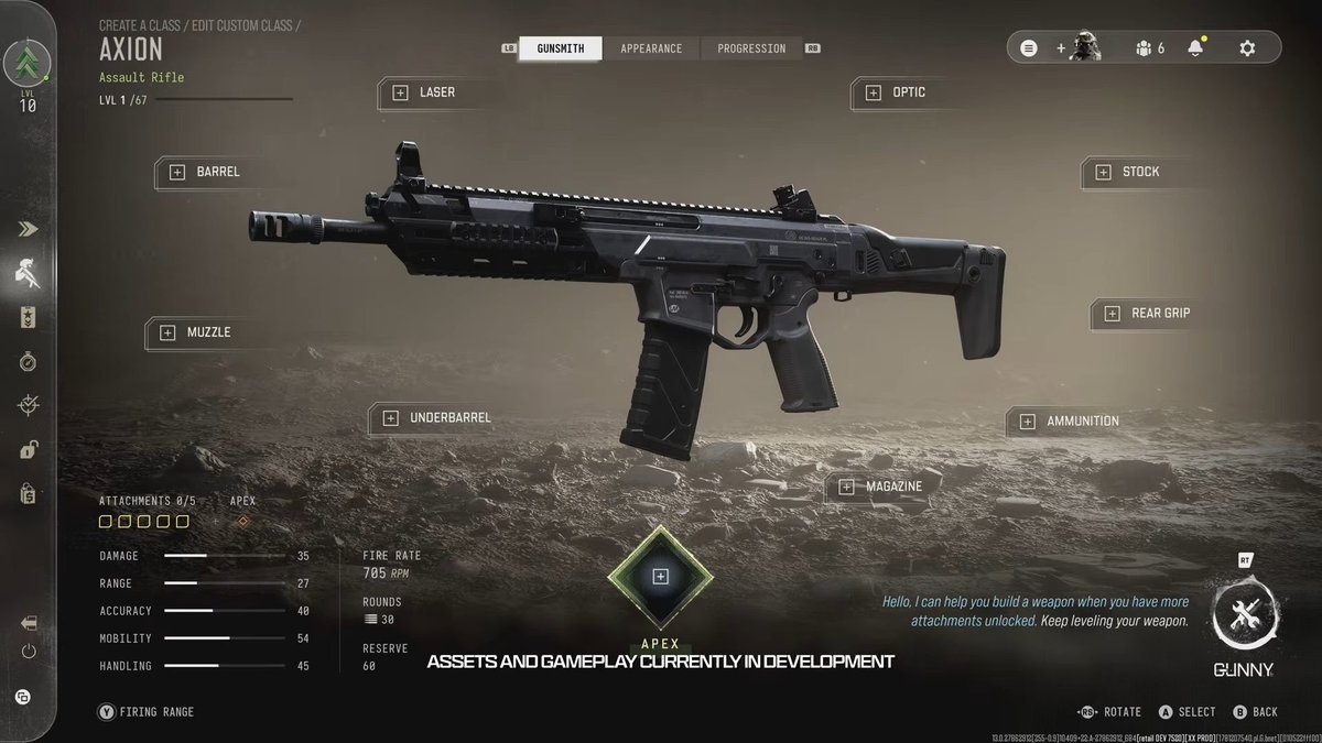 اسکرینشات منوی Gunsmith بازی Modern Warfare 4، سلاح Axion