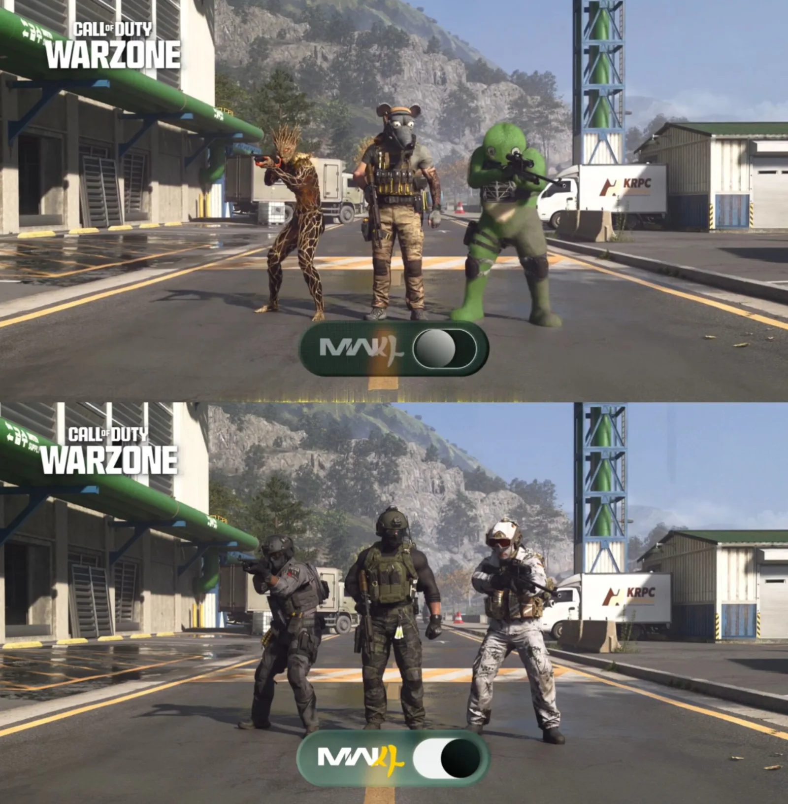 مقایسه ظاهر اپراتورها با فعال و غیرفعال بودن Operator Skin Toggle در Warzone